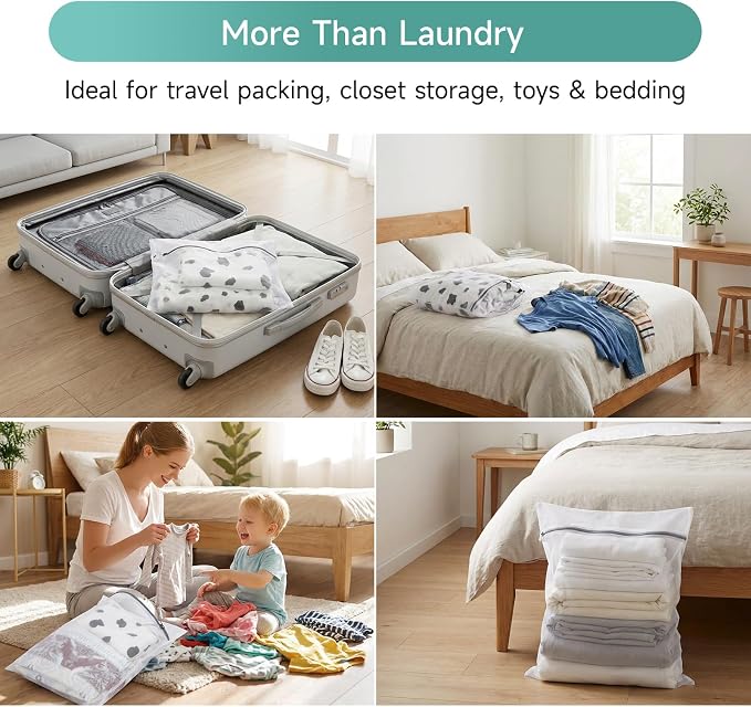 GOGOODA 2 Pack Extra Large Mesh Laundry Bags 24 x 31 in Fine Mesh Wash Bags | for Big Items, Durable Zipper Laundry Bags for Pillows, Stuffed Animals, Pet Bedding & Blankets (2 XXXL Large)