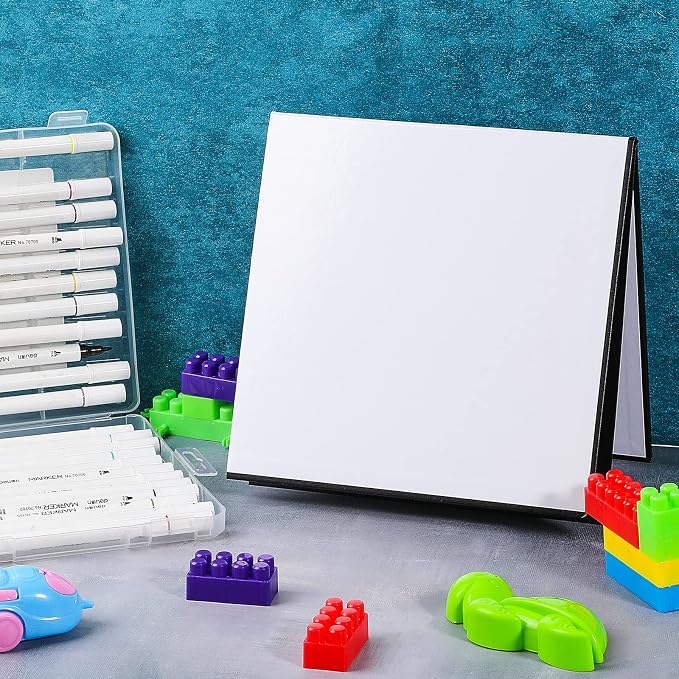 Zhanmai 40 Pcs Folding Blank Game Board Make Your Own Game Board, Quad Fold Dry Erase Blank Games Boards for School Classroom DIY Games Activities,4 Folders (18 Inch)