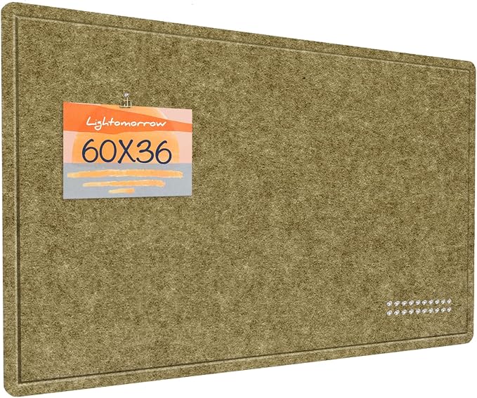 Felt Bulletin Board 60x36 inches, Decorative Pin Board for Home & Office | Cork Board Alternative for Wall with Push Pins, Display Mood Board for Photos, Notes & Reminders