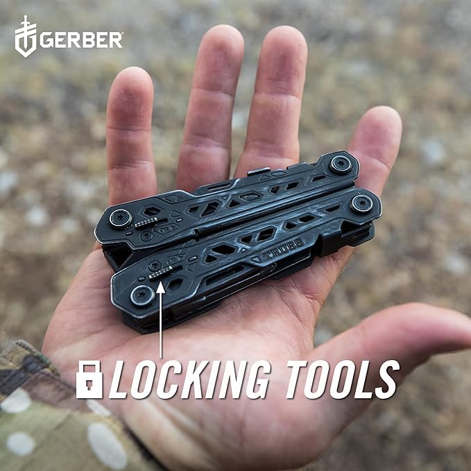 Gerber Truss 17-in-1 EDC Multitool Pliers, Pocket Knife with Sheath, Black | Compact EDC multitool, needle nose pliers, pocket knife, 17 tools, gifts for men, includes standard sheath