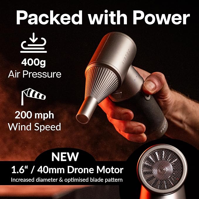 AirTec Ultra Cordless Air Duster for PC & Electronics, Rechargeable Electric Air Blower for Keyboard, Laptop, Console & Home Cleaning, Alternative to Canned Air (Type 8 - Rosie)