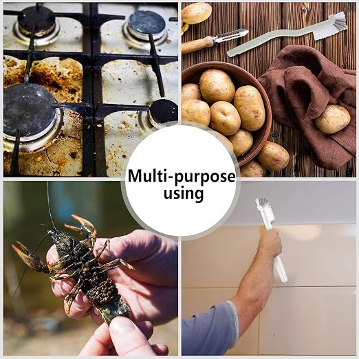 Patelai 4 Pieces Cleaning Brush Sets Small Scrub Brush Household Use for Cleaning Bottle Sink Kitchen Sink Corner Dish Edge Grout Bathroom Sliding Door Window Track(White)
