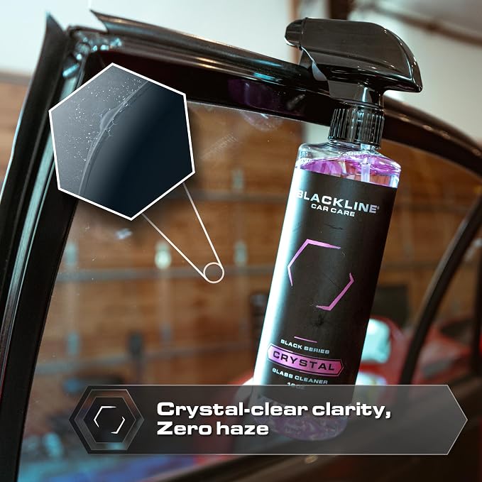 Blackline Best Glass Cleaner - Works on Glass, Windows, Mirrors & Navigation Screens. Tint Safe Window Cleaner for Car