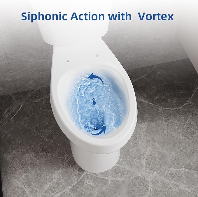 Two-Piece Toilet, 19" Comfort Height Elongated Bowl with 1000g MAP High-Efficiency Flush, ADA Compliant, 12" Rough-In for Residential & Commercial Use
