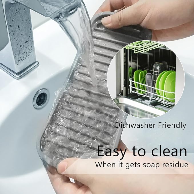 Mofason Silicone Soap Tray - Kitchen Soap Tray Sponge Tray 2 Pack Mist | Bathroom kitchen finishing tray, travel soap holder, soap and sponge sink organizer; for bar soap holder, dish sponge holder