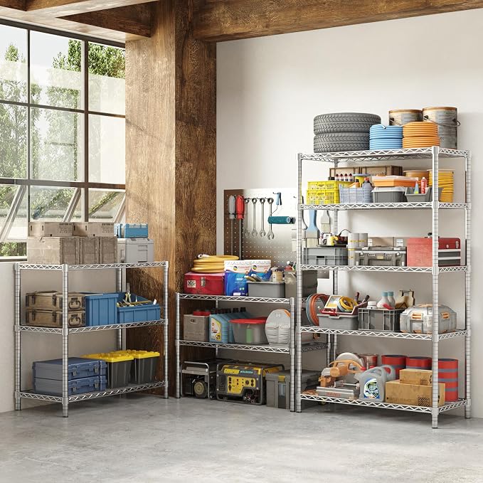 ROOMTEC 5-Tier Wire Shelving Unit,40" W*16" D*72" H,Max Load 2000 lbs | Garage Shelves, Adjustable Storage Rack, Heavy Duty Metal Shelf for Kitchen, Pantry, Laundry, Basement