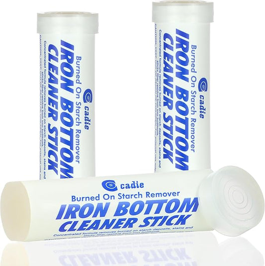 Cadie Steam Iron Bottom Cleaner Stick – Removes Build-Up Starch, Melted Fabric, Glue from Hot Iron – Eliminates Sticky Residue On Any Iron Soleplate on The Market - Easy to Use – 3 Pack