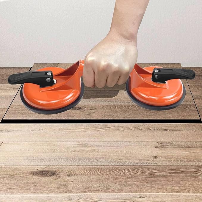 Floor Gap Fixer Tool for Laminate Floor Gap Repair Include Suction Cup and Mallet (Can't use on scraped surface floor)-Orange Kit | Vinyl Floor Gap Repair Tool With Suction Cup Mallet Can't use on scraped surface floor, Smooth Surface Use