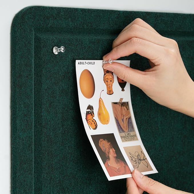 Felt Bulletin Board 36x24 inches, Decorative Pin Board for Home & Office | Cork Board Alternative for Wall with Push Pins, Display Mood Board for Photos, Notes & Reminders