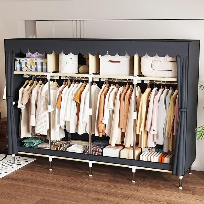 Portable Closet Wardrobe with Drawers for Bedroom，Apartment and Living Room