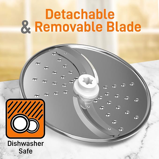 NutriChef Food Processor Slicing/Shredding Disc - Stainless Steel - Compatible with NCFP8 - Detachable & Removable - Dishwasher Safe - Easy to Install & Clean - Berry