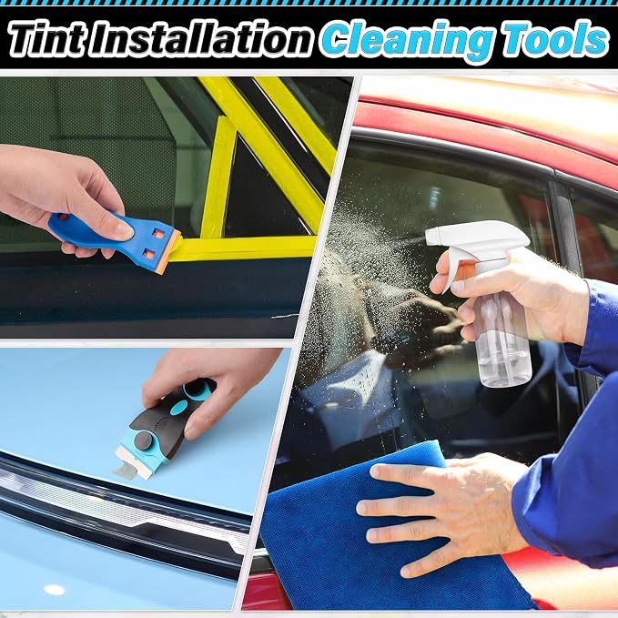 DIYSELF Car Window Tint Kit, 55 Pcs Vinyl Wrap Tool Kit, Window Film Installation Kit, Car Window Tint Tools, Water Blades Squeegee for Vinyl, Vehicle Glass Protective Tinting Tools