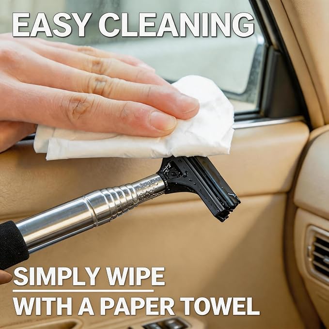 2PCS Telescopic Car Rearview Mirror Squeegee – Retractable Auto Glass Cleaner with Long Handle, Portable Water Wiper for All Vehicles, Universal Automotive Accessory (Black/Black)
