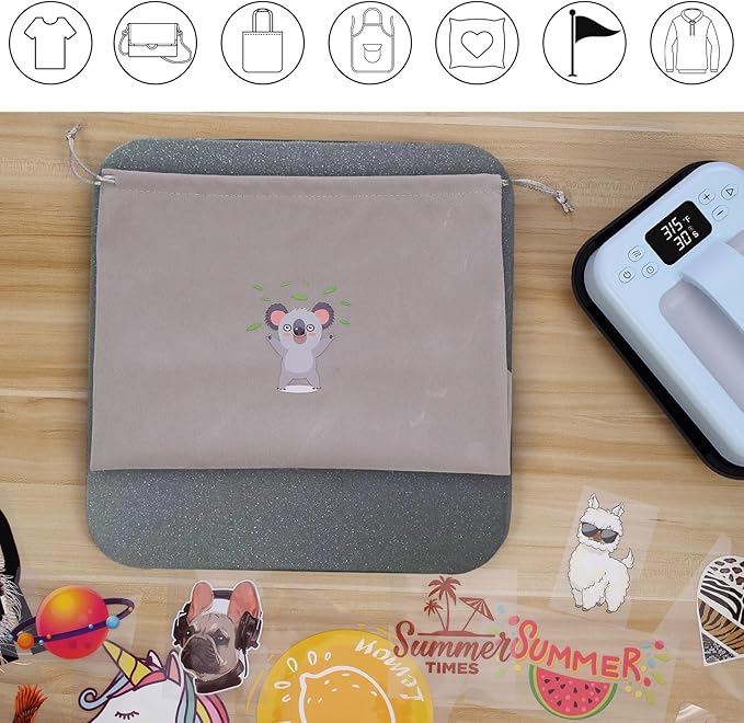 Heat Press Mat for Easy Press Both Sides Applicable (15" x 15"), Heat Press Pad for Cricut Easypress/Easypress 2 & HTV Craft Vinyl Ironing Insulation Transfer Projects