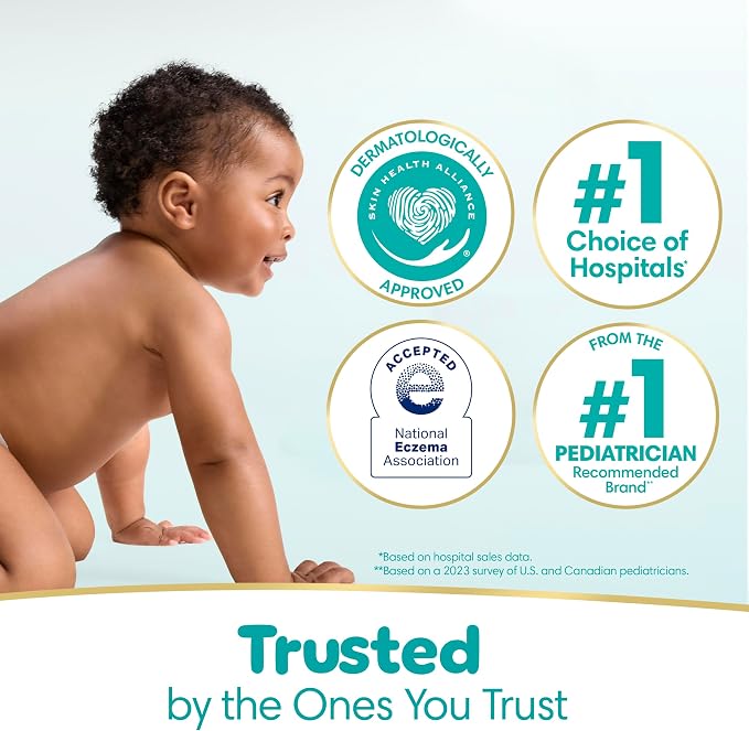 Pampers Sensitive Baby Wipes, Clinically Proven, Fragrance Free, Unscented, Water Based, Hypoallergenic, Multi-Use, Hand Wipes 336 Wipes Total (6X Flip-Top Packs) [Packaging May Vary]