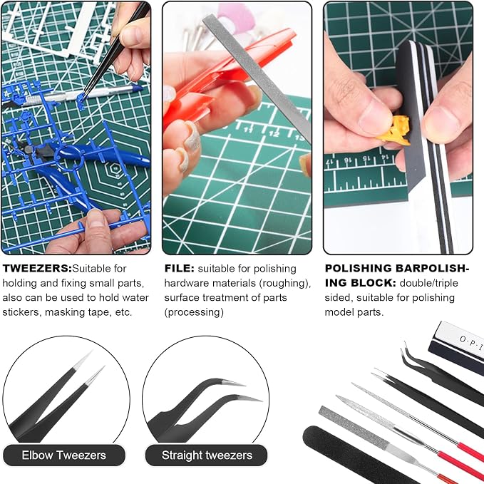 29PCS Gundam Model Tools Kit, Model Basic Tools Kit, Hobby Building Tools Kit for Gundam Basic Model Assembling, Building and Repairing