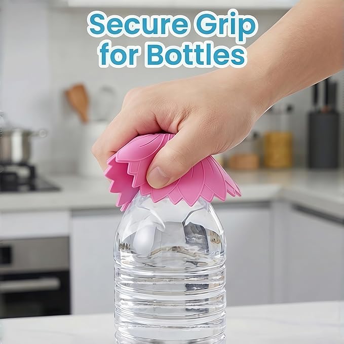 4 Pack Silicone Jar Opener Gripper Pads, Non-Slip Grippers for Opening Jars, Easy-Twist Jar Openers for Weak Hands and Seniors, Dishwasher Safe, Heat Resistant (Neutral Colors)