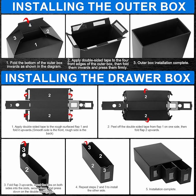 Trading Card Storage Box for 12000+, Card Deck Box for MTG Commander Display, Card Organizer Box with 48 Card Dividers, Labels & Tapes, Compatible with TCG, PTCG, MTG and Sport Cards
