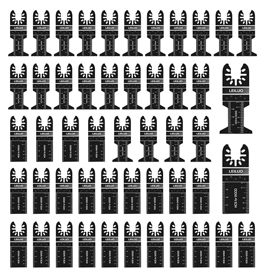 50Pcs Multitool Blade Kits for Wood Nails Drywall Cutting Oscillating Saw Blades Universal Oscillating Tool Blades with Storage Bag Compatible with DeWalt Makita Dremel and More