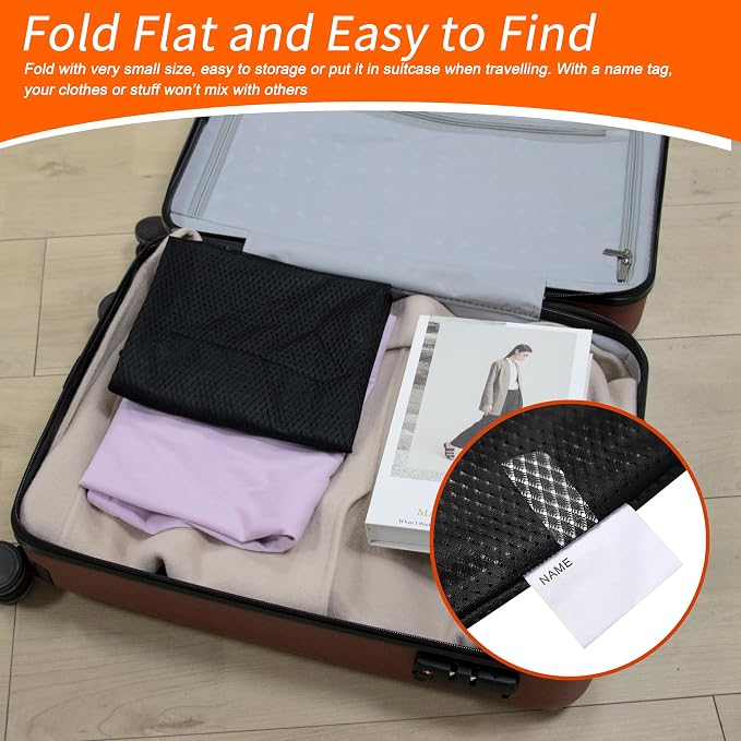 Heavy Duty Diamond Mesh Laundry Bag, 24x36", Black | Drawstring & ID Tag, Machine Washable, Commercial Grade, , For College Dorms, Travel, Sports Equipment