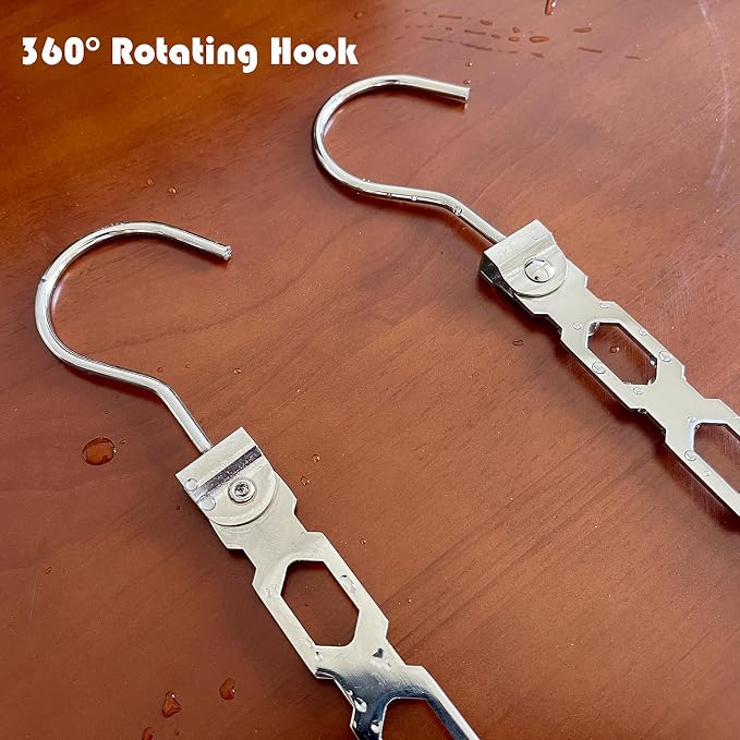 Metal Space Saving Hangers for Clothes, Collapsible Hanger Organizer, 9Pack