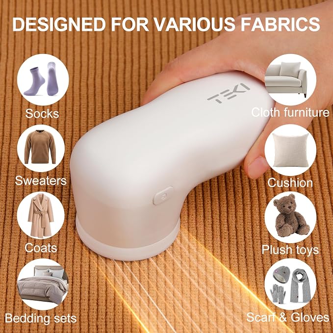 Rechargeable Fabric Shaver Lint Remover, 2 Blades Defuzzer for Clothes Couch Furniture Blankets