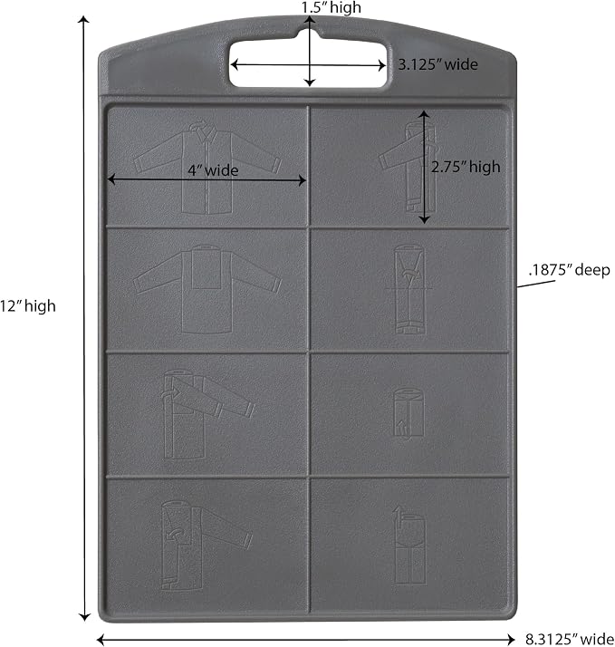 Household Essentials Shirt Folding Board for T-Shirts, Polos & Dress Shirts, Space Saving Laundry Folder with Easy-Glide Handle, Closet & Drawer Organizer, Dark Grey (Pack of 10)
