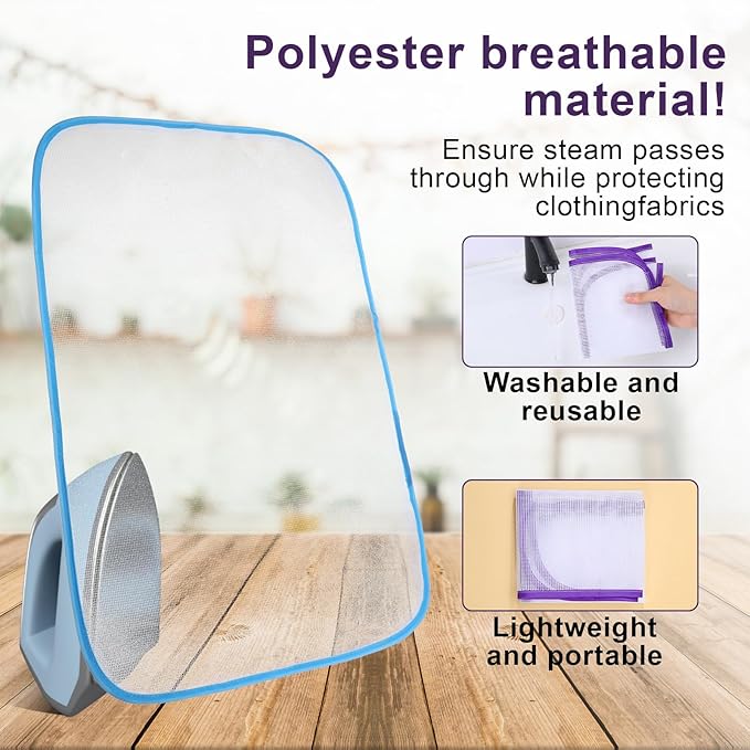 3 Pack Pressing Cloth for Ironing,Ironing Cloth to Protect Clothes,Clothes Scorch-Saving Iron Protector Insulation Pad,Polyester Mesh Iron Pressing Mat for Easy Irons Sewing,3 Colors