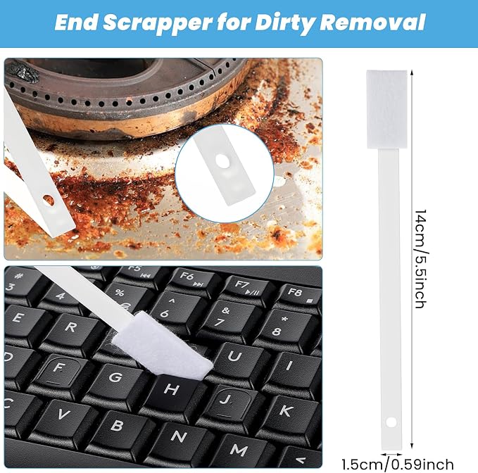 Tucnoeu 50Pcs Disposable Crevice Cleaning Tool Crevice Brush Crevice Hole Brush Suitable for Small Spaces,Keyboards,Grooves (White)