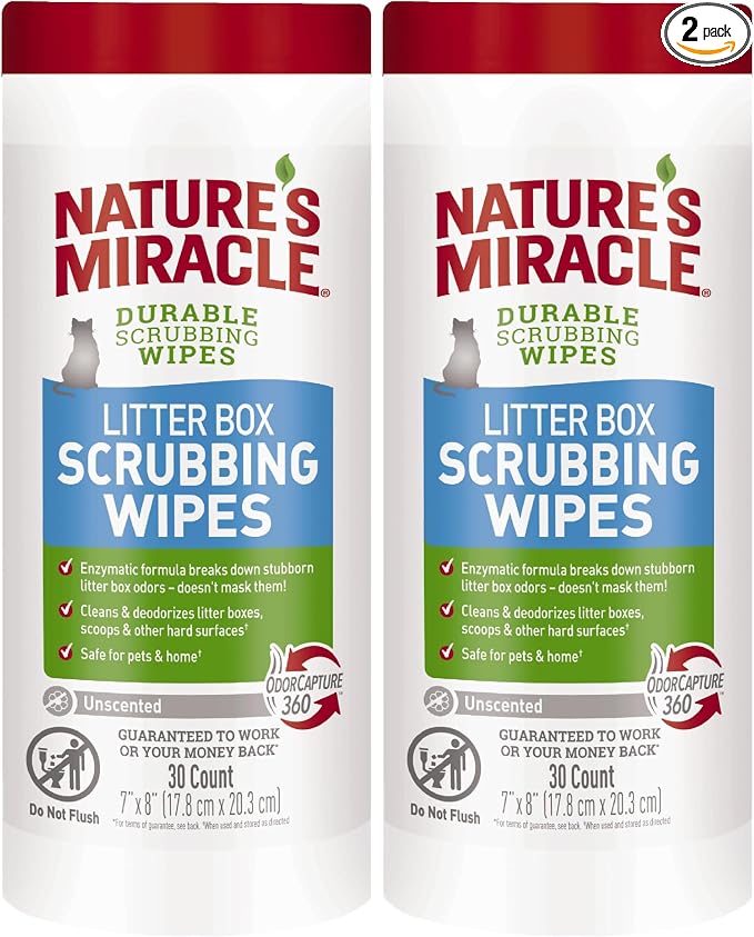 Nature’s Miracle Litter Box Scrubbing Wipes 30Ct (Pack of 2)