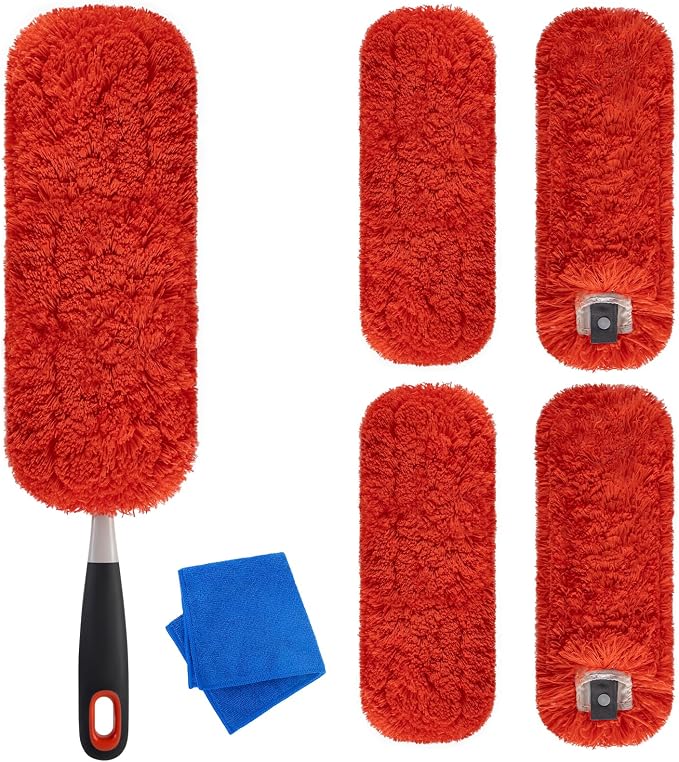 4 Pack Reusable Duster Refill Fit for OXO & MR.SIGA Duster | NOT Include Handle | Washable Microfiber Duster Refill for Cleaning | Fit for OXO Good Grips & MR.SIGA Lint Free Duster