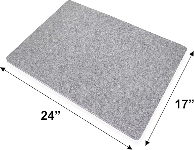 Wool Pressing Mat 24" x 17" for Quilting | 100% Pure New Zealand Wool Mat for Sewing and Ironing | Large Size and Comes with Silicone Iron Pad Included