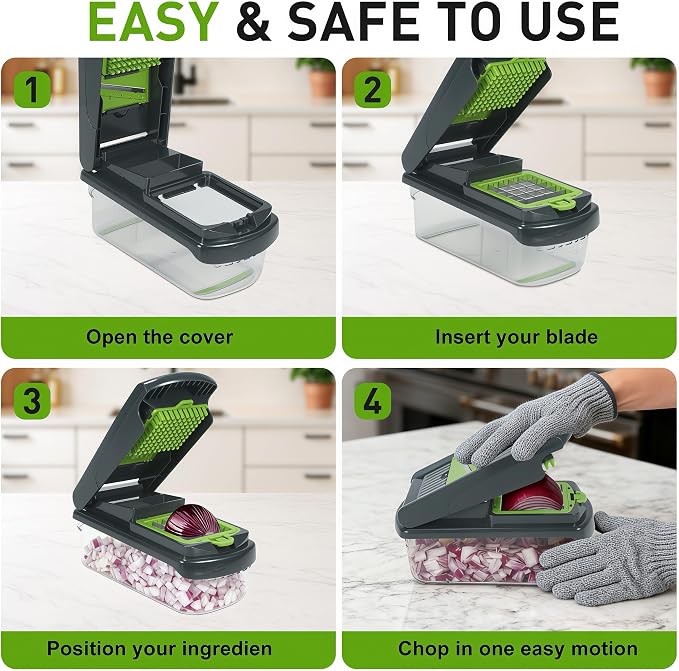 Adjustable Steel Mandoline Slicer Veggie Fruit Kitchen Prep Cutter | Sharp adjustable steel blades, compact structure, quick cleanup, ideal for potato, carrot, onion daily meal prep