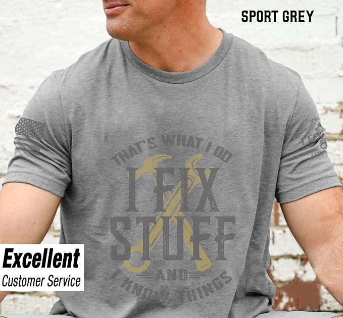 Stuff for Men, I Fix Stuff and Know Things Tshirt Men 4 | Graphic tee featuring humorous fix-it themed artwork and bold statement design for everyday wear and personal expression