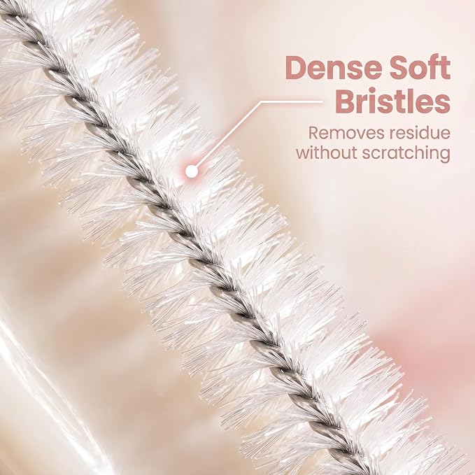 4 Pack Long Handle Pipe Cleaning Brush Set, Soft Bristle Deep Clean Detail Brush for Straws, Narrow Bottles, Small Tubes, Crevices