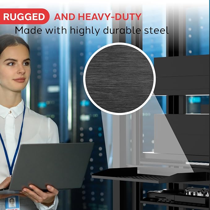 Pyle 19-Inch 2U 2 Pack Server Rack Shelves - Server Rack Mount Tray, Cantilever Mount, Wall Mount Rack, Computer Case Mounting Tray, Black - Pyle PLRSTN62U