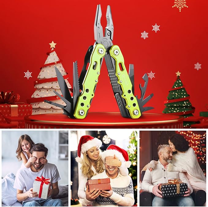 14 in 1 Multitool - Knife, Pliers, Screwdrivers, Saw, Bottle Opener - Perfect for Camping, Survival, Hiking, Repairs