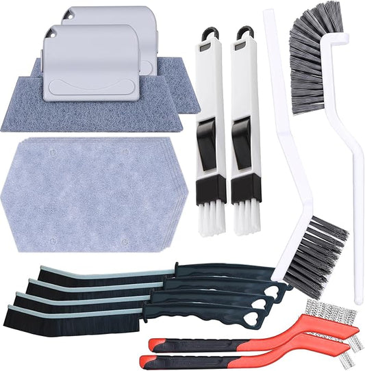 16PCS Crevice Cleaning Brush Set - Multi-Purpose Grout Cleaner Brush for Deep Cleaning Gap, Hard Bristle Scrub Brushes Tools, Cleaning Supplies for Household Use,Window, Kitchen, Bathroom