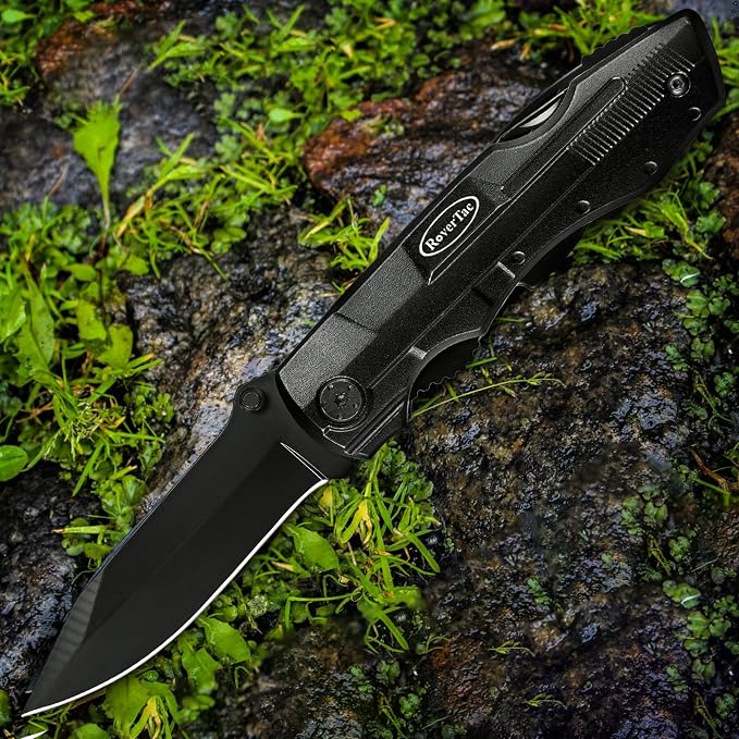 Multitool Knife – 15-in-1 Pocket Knife with Wire Strippers, Wire Cutter, 9 Screwdrivers, Bottle Opener – Perfect Gifts for Men, Dad – Camping Gear for Christmas, Father’s Day, Birthdays