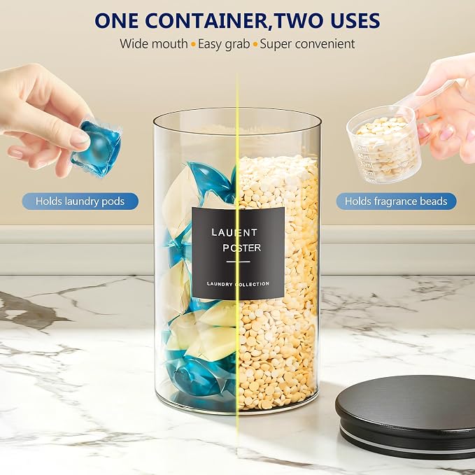2+1 Pack Laundry Detergent Dispenser No Tray & Laundry Pods Container Black