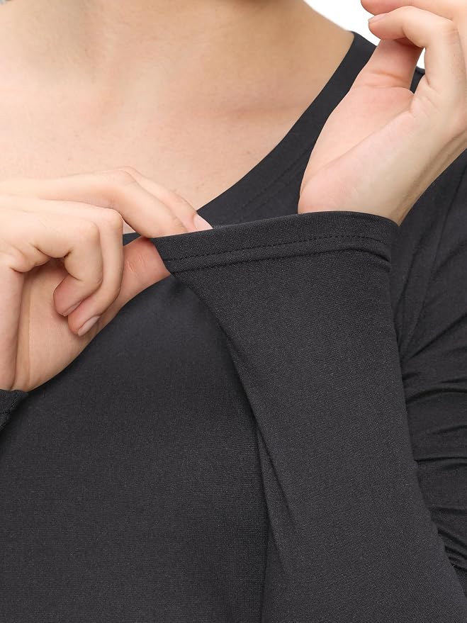 COZYFIT Women’s Underscrub Tee, V-Neck Long Sleeve Undershirt | Soft & Easy Care Fabric, Slim Fit, Smooth Touch, Comfort V-Neck Tee, Machine Wash, Multiple Sizes for Choose