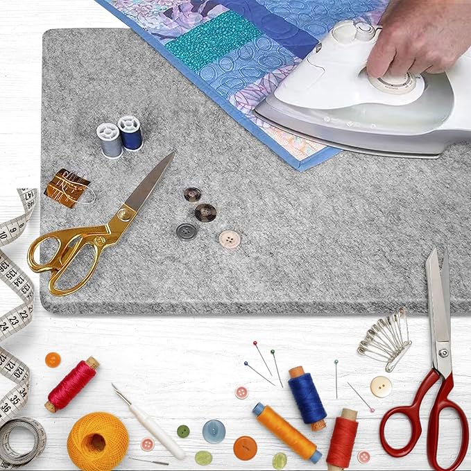 Wool Pressing Mat for Quilting, 100% Wool from New Zealand, Portable Felted Wool Ironing Mat Pad Blanket for Quilter, Sewing, Quilting Supplies and Notions 15''x12''