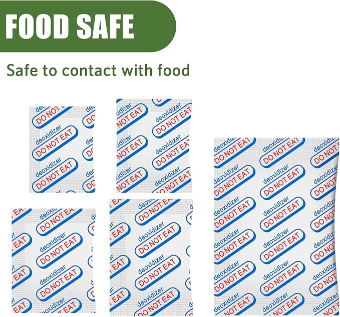 120 Packs 500CC Food Grade Oxygen Absorbers (10 Pack in Individual Vacuum Bag ) , Oxygen Absorbers For Long Term Food Storage with Oxygen Indicator , Works in Mylar Bags, Mason Jars, and Vacuum Bags