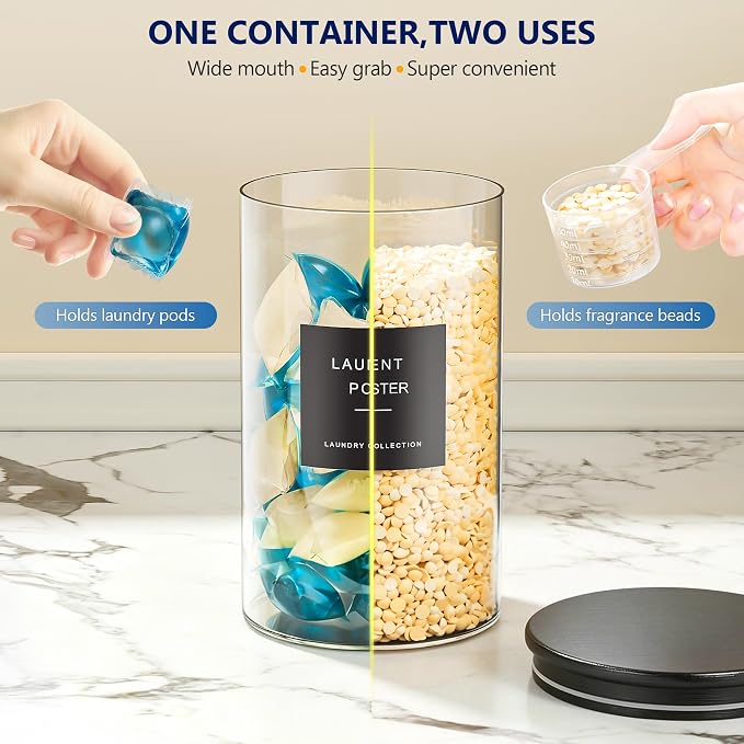 2+1+1 Pack Laundry Detergent Dispenser No Tray & Laundry Pods Container Black