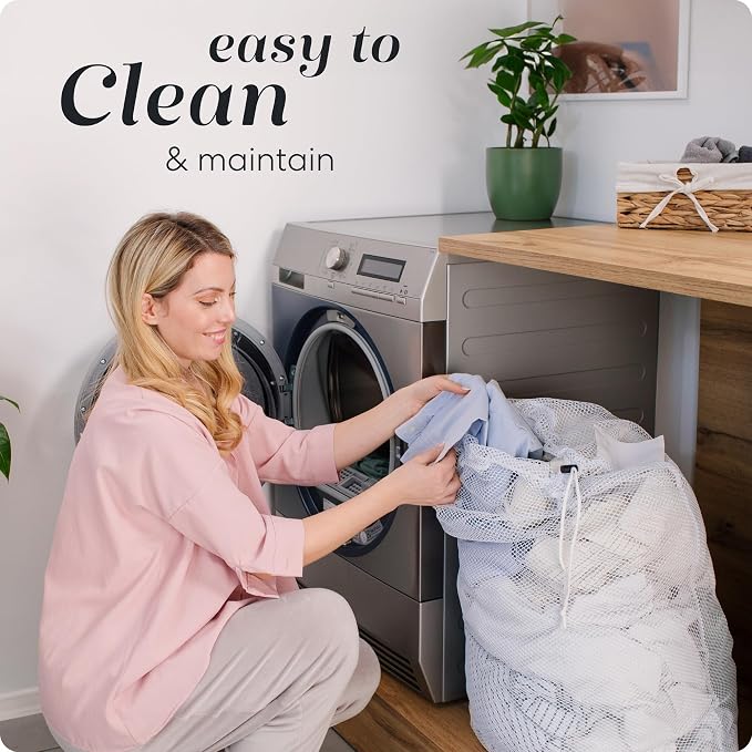 Handy Laundry Mesh XL Laundry Bag 24"x36" 2-Pack, Heavy Duty, White | 2-Pack, XL 24x36 Mesh Laundry Bag, Secure Drawstring, Heavy Duty, Machine Washable, for Delicates Dorm Travel Storage, White