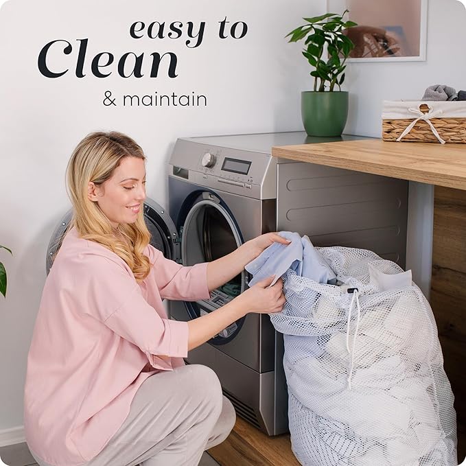 Handy Laundry Mesh XL Laundry Bag 24"x36", Heavy Duty Drawstring, White | XL 24x36 Mesh Laundry Bag, Secure Drawstring, Heavy Duty, Machine Washable, for Delicates Dorm Travel Storage, White