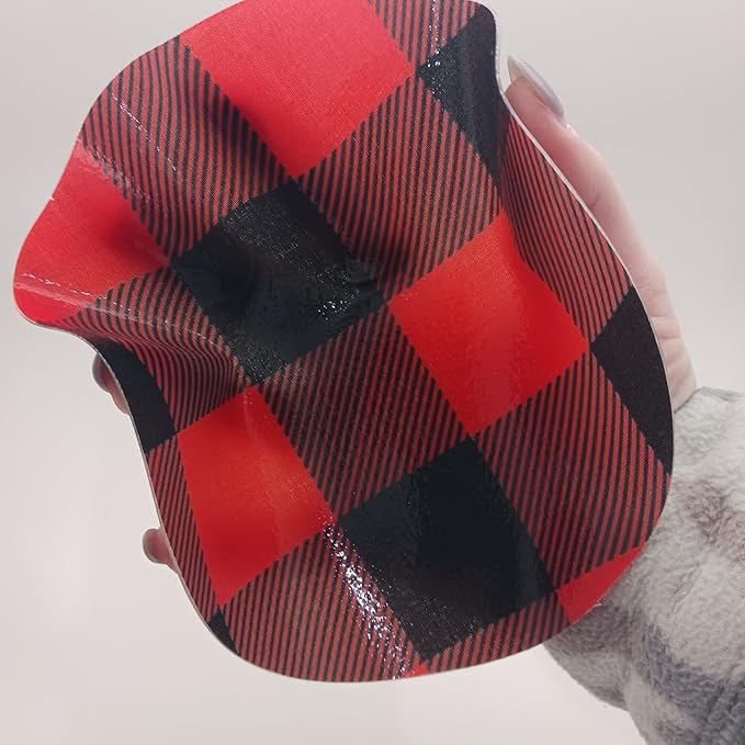 Andreas Silicone Jar Opener, Black & Red Plaid – 6.25" Non-Slip Lid Gripper & Garlic Peeler, Dishwasher Safe, Multi-Use, Durable Silicone & Fabric, Made in the USA, JO-438