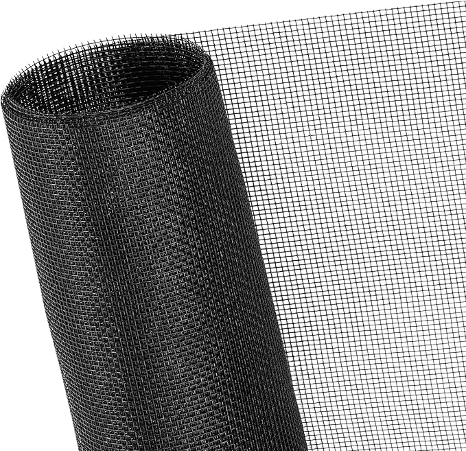 59"x79" Window Screen Mesh, Fiberglass Window Screen, Screen Door Mesh, Windows Screens and Screen Door Replacement, Patio Screen Mesh- Black