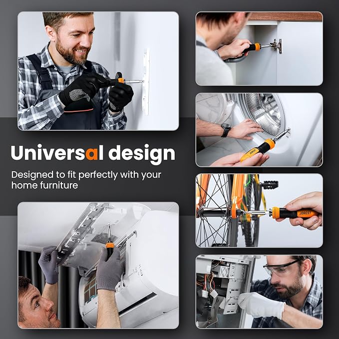 JOREST 25 in 1 Multi Screwdriver Set, Magnetic Multitool Screwdriver Tool All in One, Multibit Screwdriver with Torx, Flat Head, Phillips, Hex, Square, Portable Tool Kit for Daily Repairs