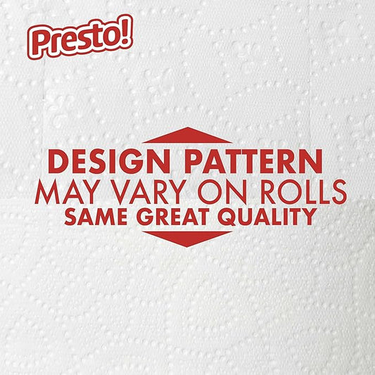 Amazon Brand - Presto! Ultra-Strong 2-Ply Toilet Paper, 6 Mega Rolls = 30 Regular Rolls, 308 Sheets Per Roll, Unscented